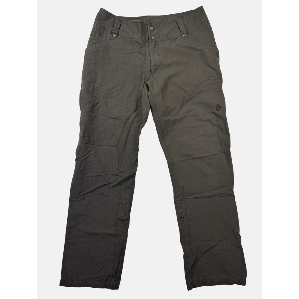 ISIS Hiking Roll tab Pants Sz 10 Brown Stretch Nylon Lightweight Outdoor Hiking